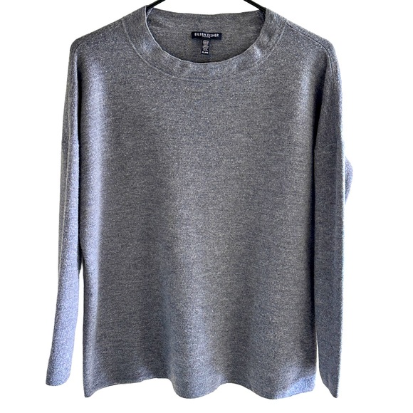 Eileen Fisher Sweaters - Eileen Fisher Gray Long Sleeved Merino Wool (Size: PL)